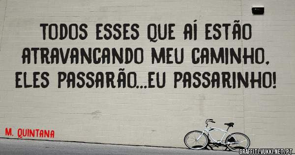 todos esses que aí estão atravancando meu caminho, eles passarão...eu passarinho!