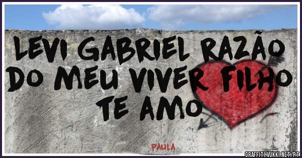 Levi Gabriel razão do meu viver filho te amo