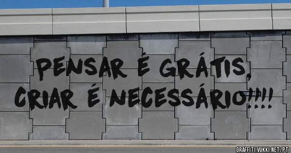 Pensar é grátis,
Criar é necessário!!!! 