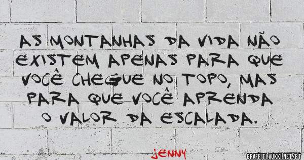 As montanhas da vida não existem apenas para que você chegue no topo, mas para que você aprenda o valor da escalada.

    