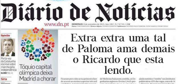 Extra extra uma tal de Paloma ama demais o Ricardo que esta lendo.
