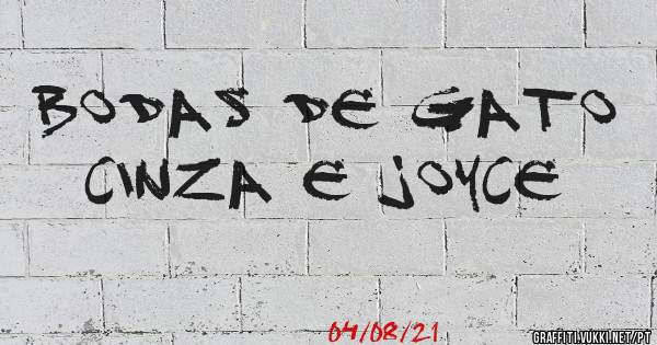 Bodas de Gato Cinza e Joyce 