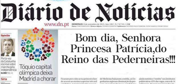 Bom dia, Senhora Princesa Patrícia,do Reino das Pederneiras!!!
