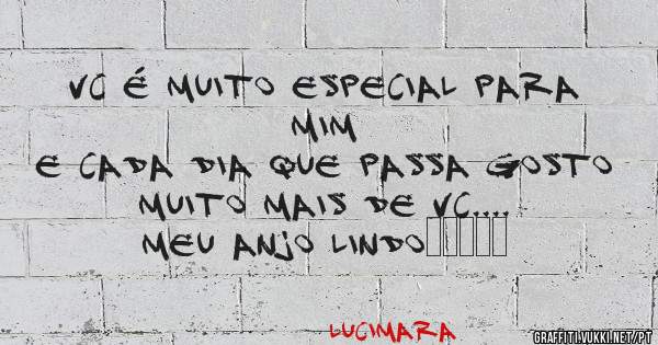 Vc é muito especial para mim
E cada dia que passa gosto muito mais de vc....
Meu anjo lindo♡♡♡♡♡

