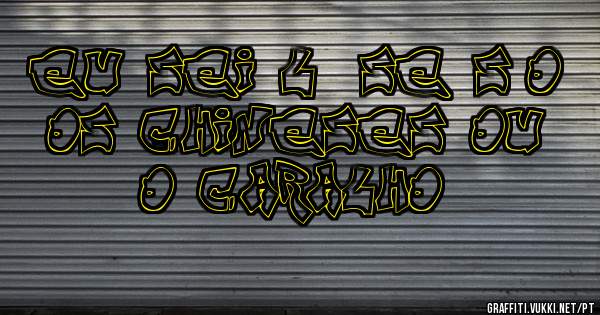 EU SEI LÁ SE SÃO OS CHINESES OU O CARALHO...