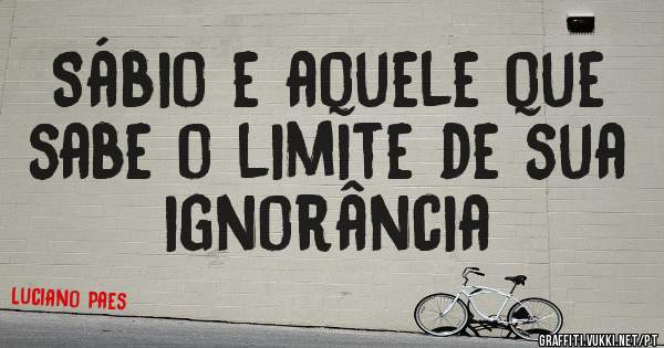 Sábio e aquele que sabe o limite de sua ignorância