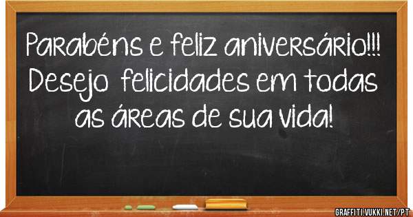 Parabéns e feliz aniversário!!!  Desejo  felicidades em todas as áreas de sua vida!