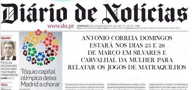 ANTONIO CORREIA DOMINGOS ESTARÁ NOS DIAS 25 E 26 DE MARÇO EM SILVARES E CARVALHAL DA MULHER PARA RELATAR OS JOGOS DE MATRAQUILHOS