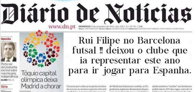 Rui Filipe no Barcelona futsal !! deixou o clube que ia representar este ano para ir jogar para Espanha.  