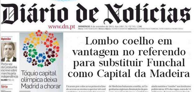 Lombo coelho em vantagem no referendo para substituir Funchal como Capital da Madeira
