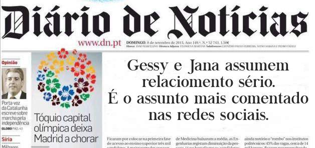Gessy e Jana assumem relaciomento sério. É o assunto mais comentado nas redes sociais.