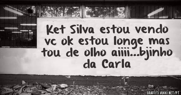 Ket Silva estou vendo vc ok estou longe mas tou de olho aiiii...bjinho da Carla