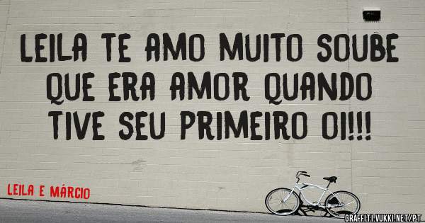 Leila te amo muito soube que era amor quando tive seu primeiro oi!!!